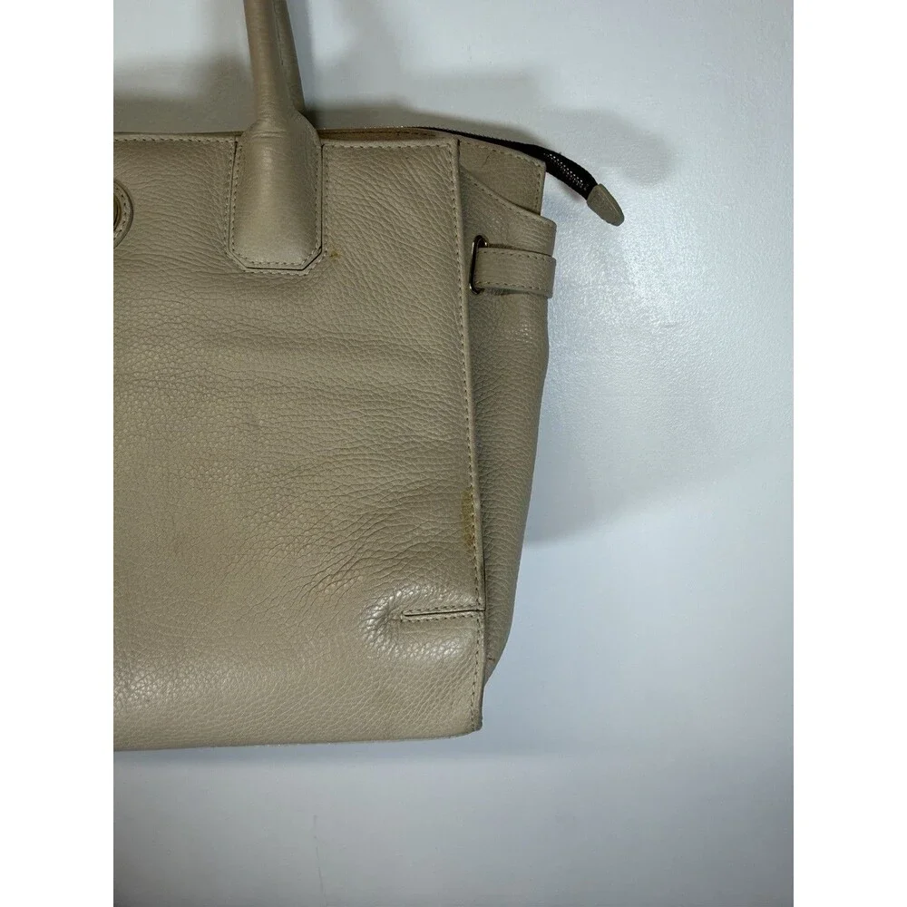 Tous Women’s Bag Handbag  Classic Beige Cream Leather Sz 15x10.5”